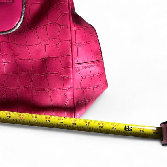 Pink Guess y2k large tote crocodile pattern retro travel - Picture 2 of 6